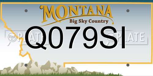 Q079SI Montana License Plate