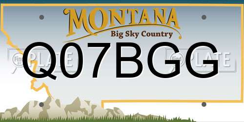 Q07BGG Montana License Plate