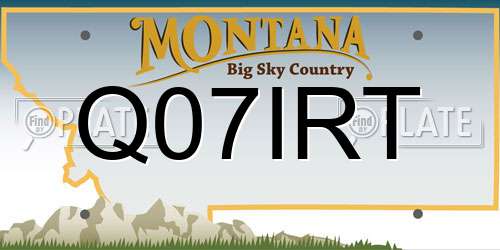 Q07IRT Montana License Plate