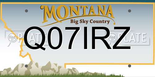 Q07IRZ Montana License Plate