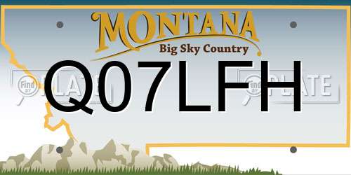 Q07LFH Montana License Plate