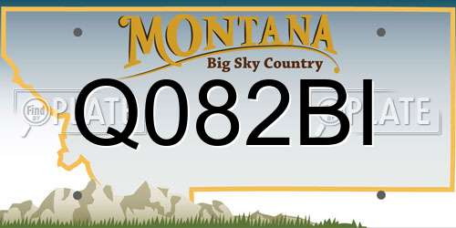 Q082BI Montana License Plate