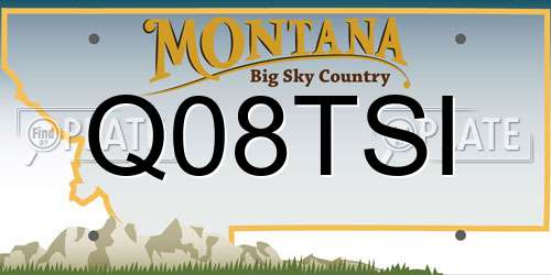 Q08TSI Montana License Plate