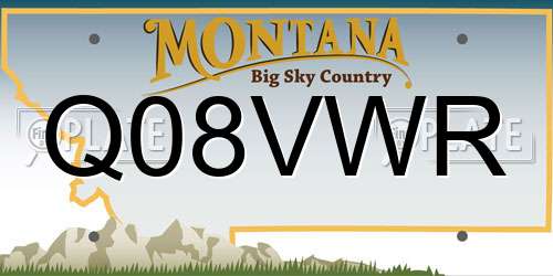 Q08VWR Montana License Plate
