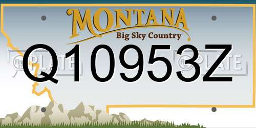 Q10953Z Montana License Plate