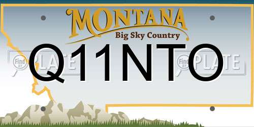 Q11NTO Montana License Plate