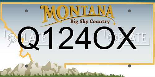 Q124OX Montana License Plate