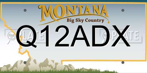Q12ADX Montana License Plate