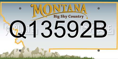 Q13592B Montana License Plate