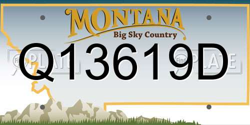 Q13619D Montana License Plate