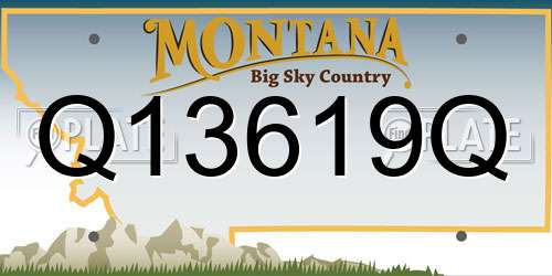 Q13619Q Montana License Plate
