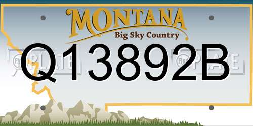 Q13892B Montana License Plate