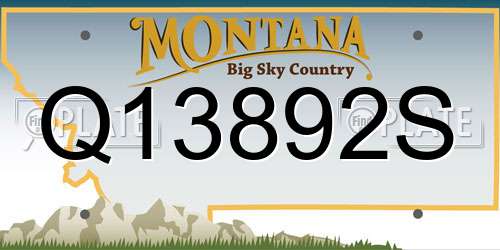 Q13892S Montana License Plate