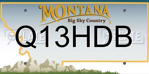 Q13HDB Montana License Plate