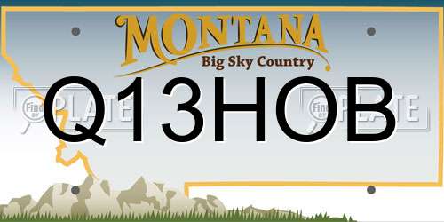 Q13HOB Montana License Plate