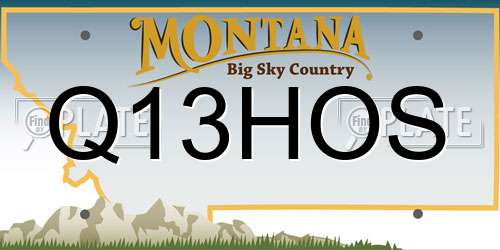 Q13HOS Montana License Plate