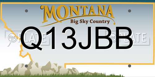Q13JBB Montana License Plate