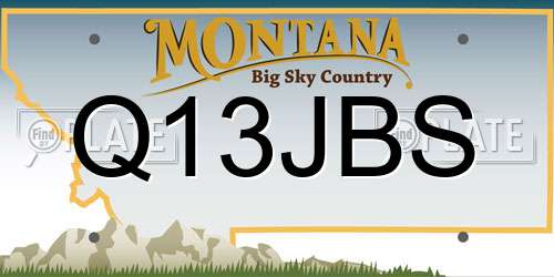 Q13JBS Montana License Plate