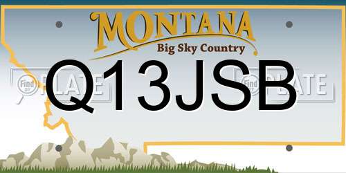 Q13JSB Montana License Plate