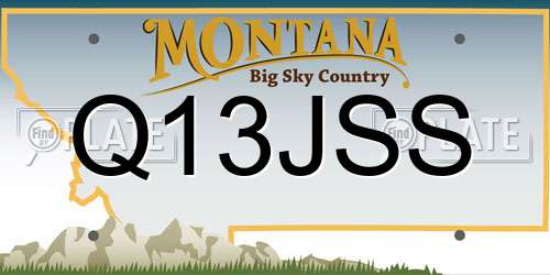 Q13JSS Montana License Plate