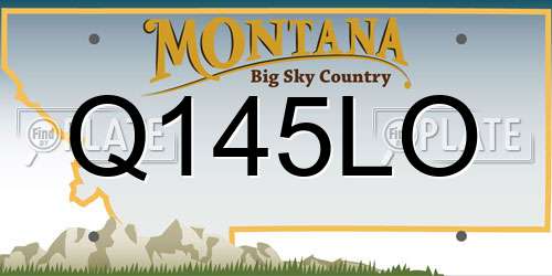 Q145LO Montana License Plate