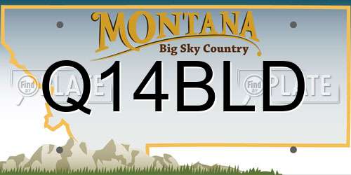 Q14BLD Montana License Plate