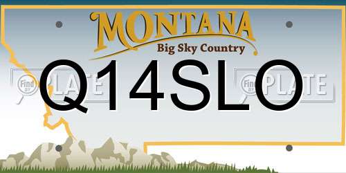 Q14SLO Montana License Plate