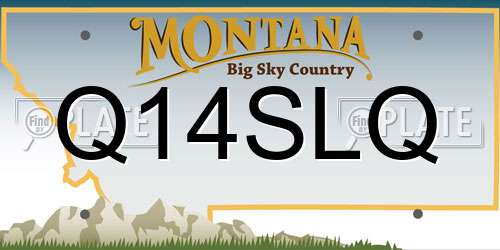 Q14SLQ Montana License Plate