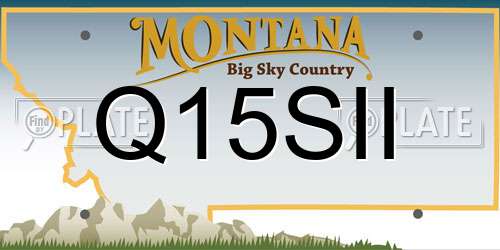Q15SII Montana License Plate