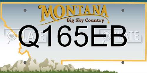 Q165EB Montana License Plate