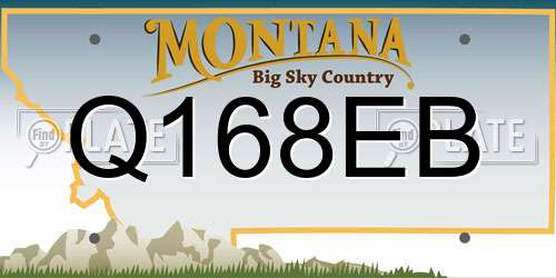 Q168EB Montana License Plate