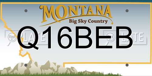 Q16BEB Montana License Plate