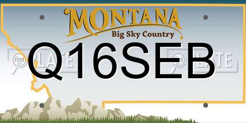 Q16SEB Montana License Plate