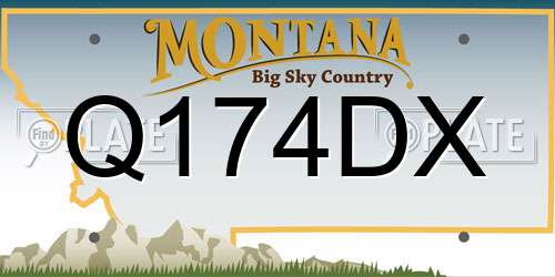Q174DX Montana License Plate