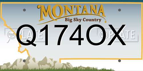 Q174OX Montana License Plate