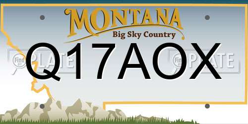 Q17AOX Montana License Plate