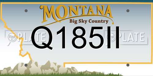 Q185II Montana License Plate