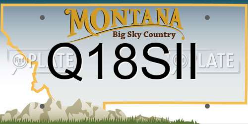Q18SII Montana License Plate