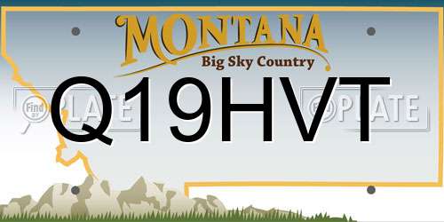 Q19HVT Montana License Plate