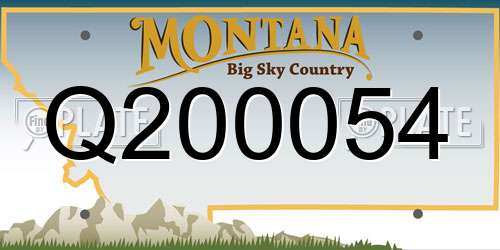 Q200054 Montana License Plate