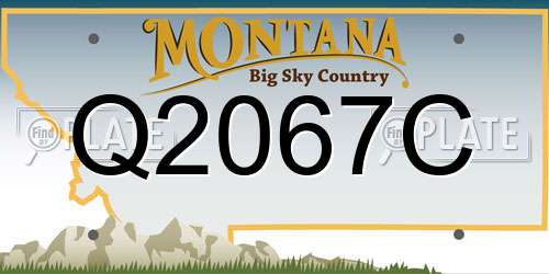 Q2067C Montana License Plate