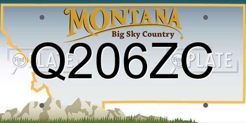 Q206ZC Montana License Plate