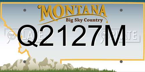 Q2127M Montana License Plate