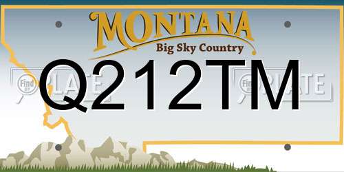 Q212TM Montana License Plate