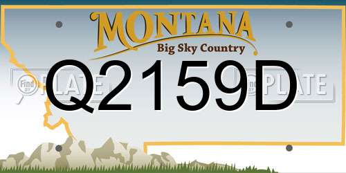 Q2159D Montana License Plate