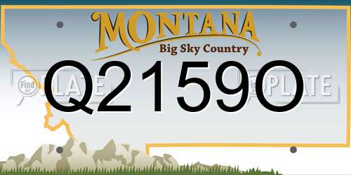 Q2159O Montana License Plate