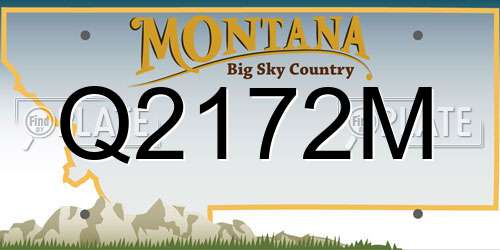 Q2172M Montana License Plate