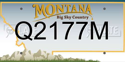 Q2177M Montana License Plate