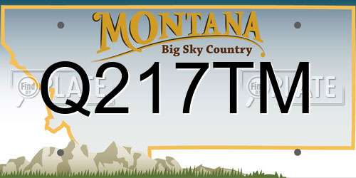 Q217TM Montana License Plate