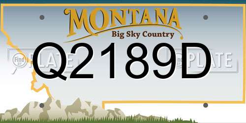 Q2189D Montana License Plate